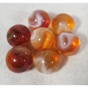 Akro Agate Peltier orange slag marble lot vintage